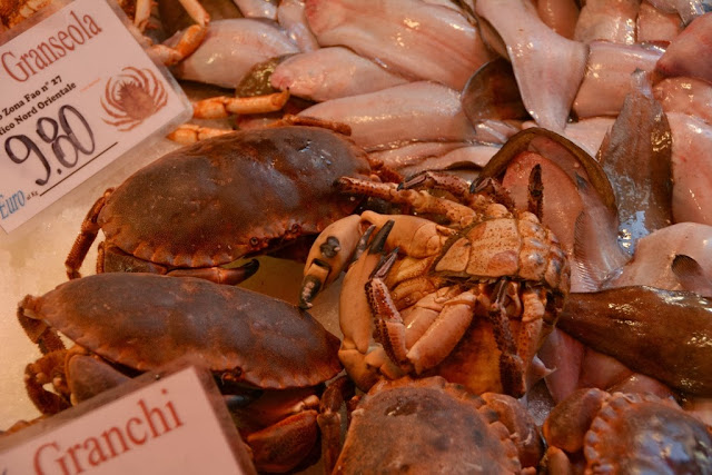 Rialto Fish Market Venice crab