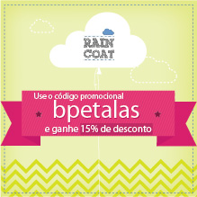 Cupom de desconto loja online Rain Coat Pétalas de Liberdade