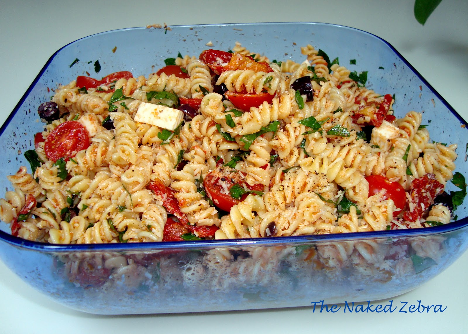 The Naked Zebra: Tomato Feta Pasta Salad- Ina Garten