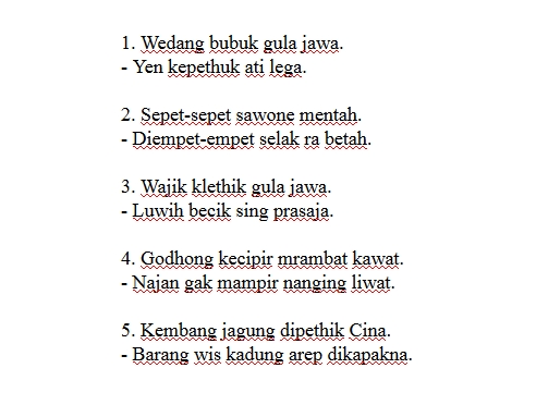 Contoh Parikan 4 Gatra Tema Pendidikan Barisan Contoh