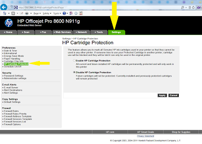 protect HP ink cartridges