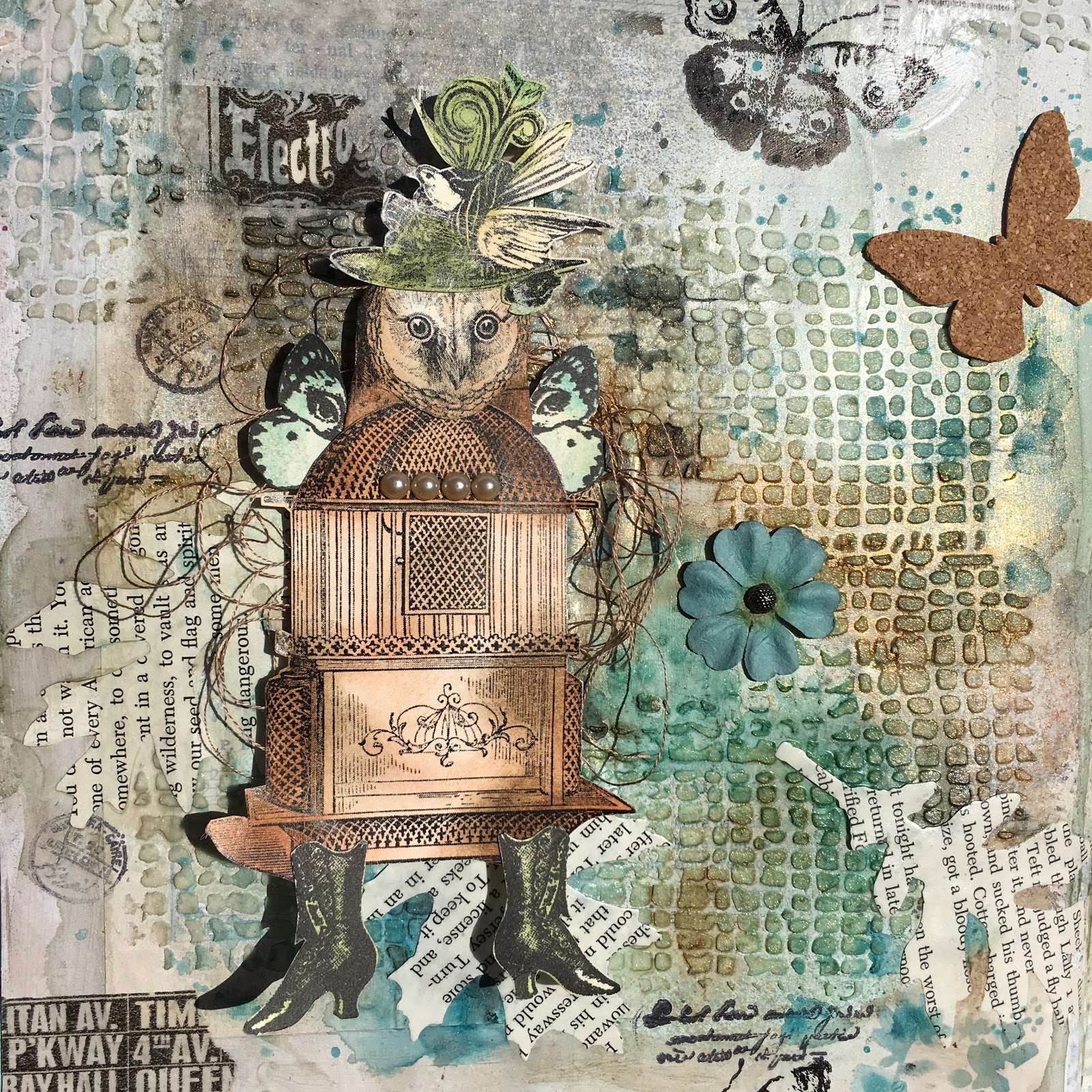 SewPaperPaint: Woodland Paper Doll Altered Book Spread