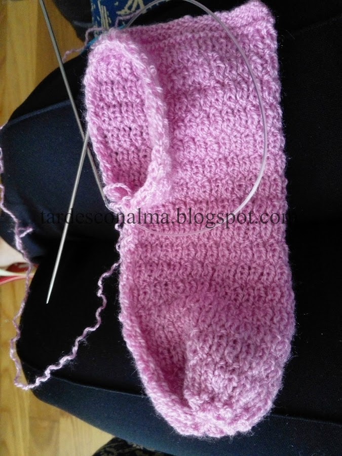 DIY tutorial paso a paso fácil barato calceta 2 agujas agujas circulares