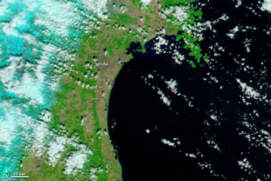 image satellite du japon avant le tsunami