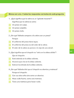 Apoyo Primaria Español 1er grado Bimestre 4 lección 14 Chapulín y La cebra 