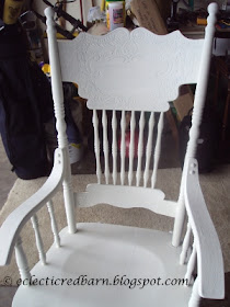 Eclectic Red Barn: Rescued rocking chair painted vintage white 