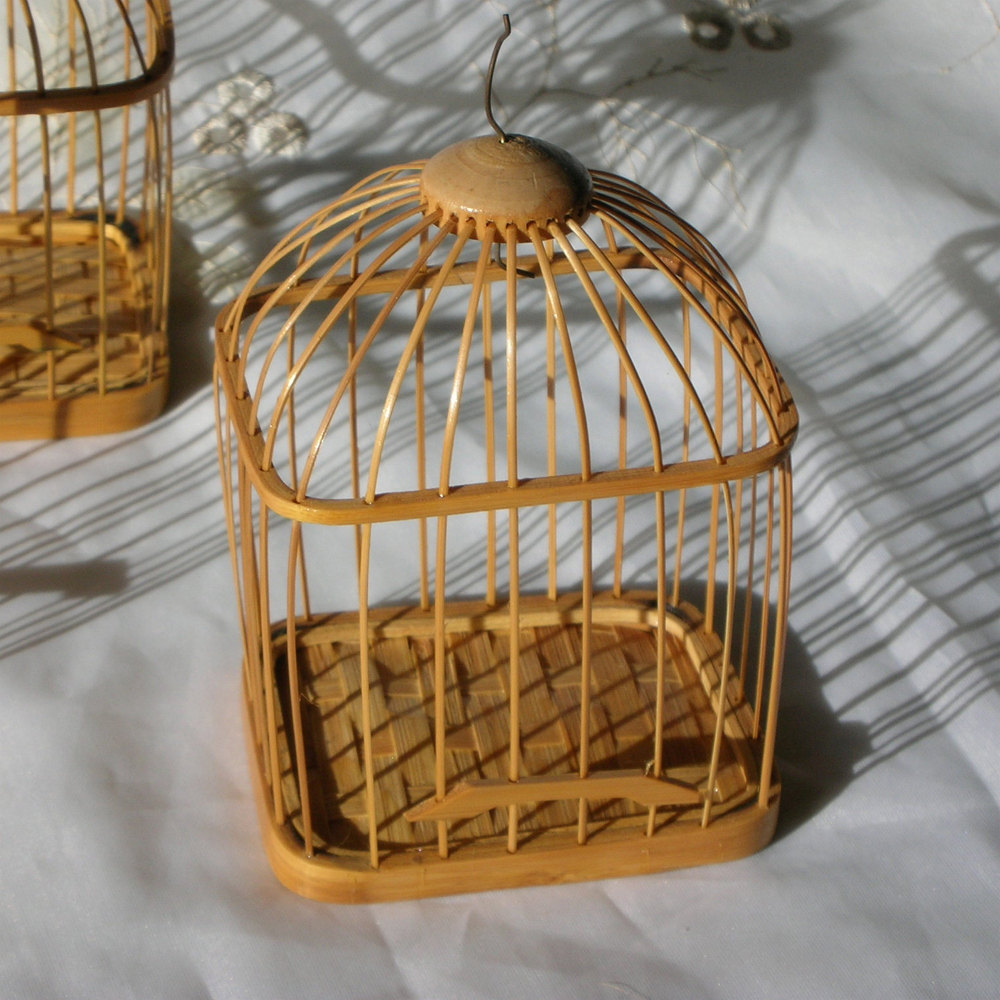 Finch Bird Bamboo Opened Bird Nest Lot Of 6--Medium