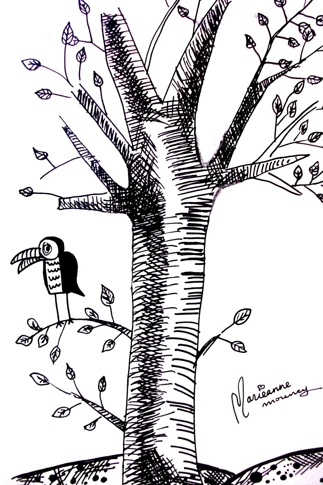 Dessin Au Stylo Noir Facile Un monde magique: dessin au stylo noir