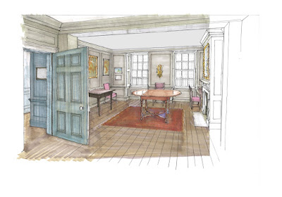 Plans for the restored front parlour at Handel's house in Brook Street Plans for the restored front parlour at Handel's house in Brook Street