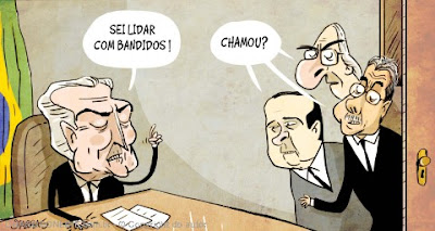 Resultado de imagem para conversa de bandido charge