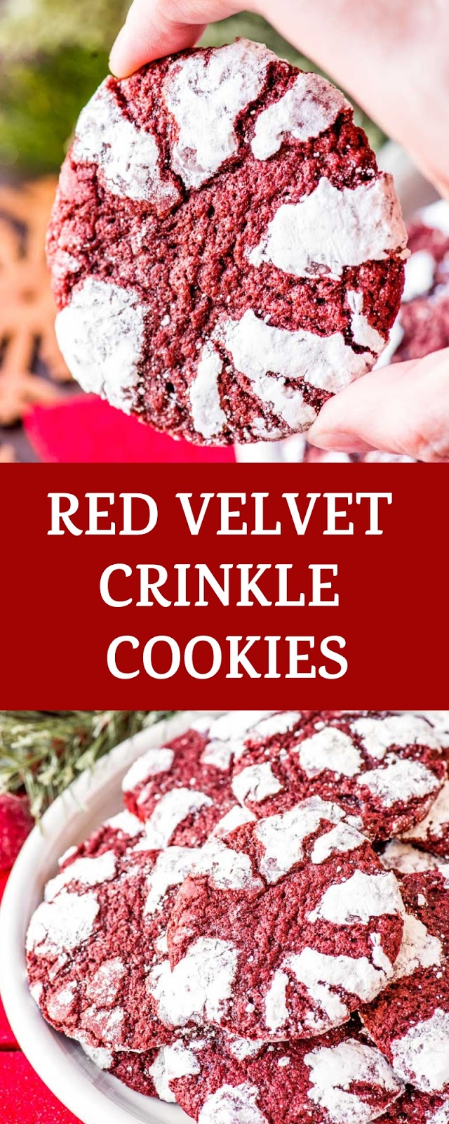 RED VELVET CRINKLE COOKIES