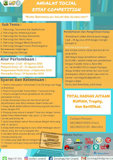 Sociology Fair Andalas Social Essay Competition 2018 lomba