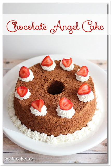 Angel Food Cake Recipe to make Chocolate Angel Cake from realcoake.com