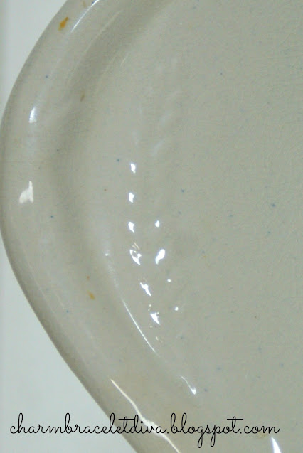 vintage ironstone platter with wheat pattern