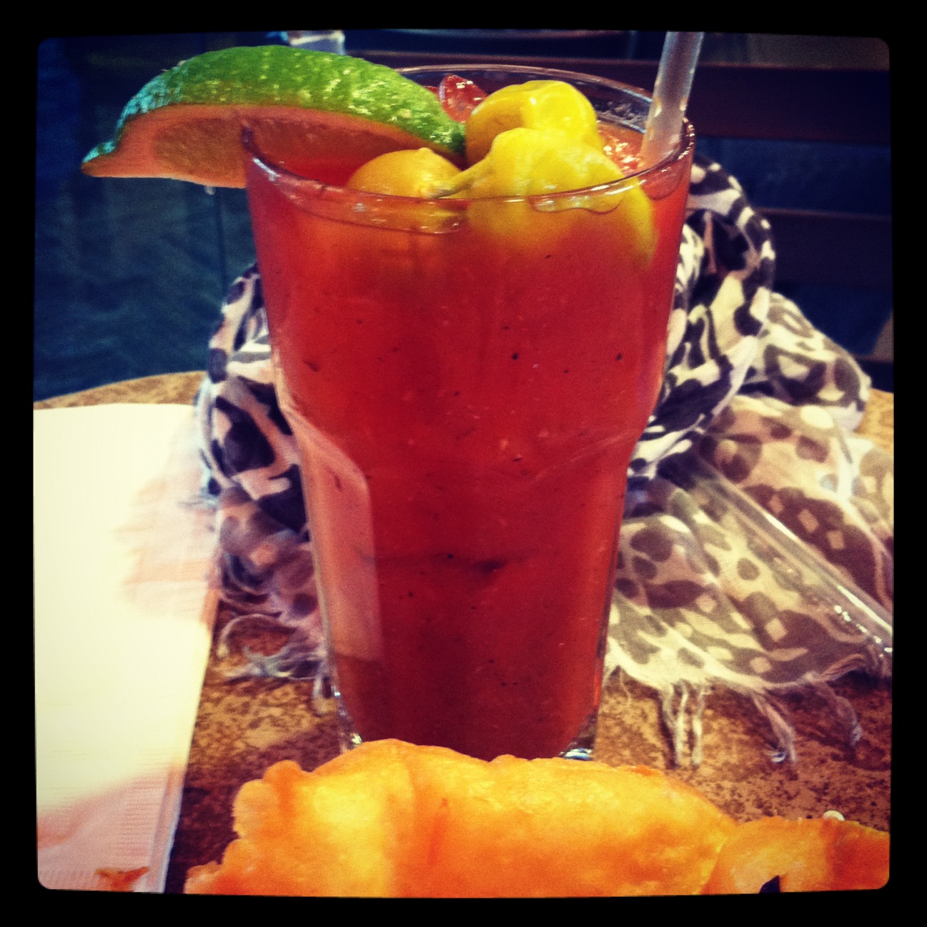 Denver Supper Club Unexpected Eats Bloody Mary before your flight