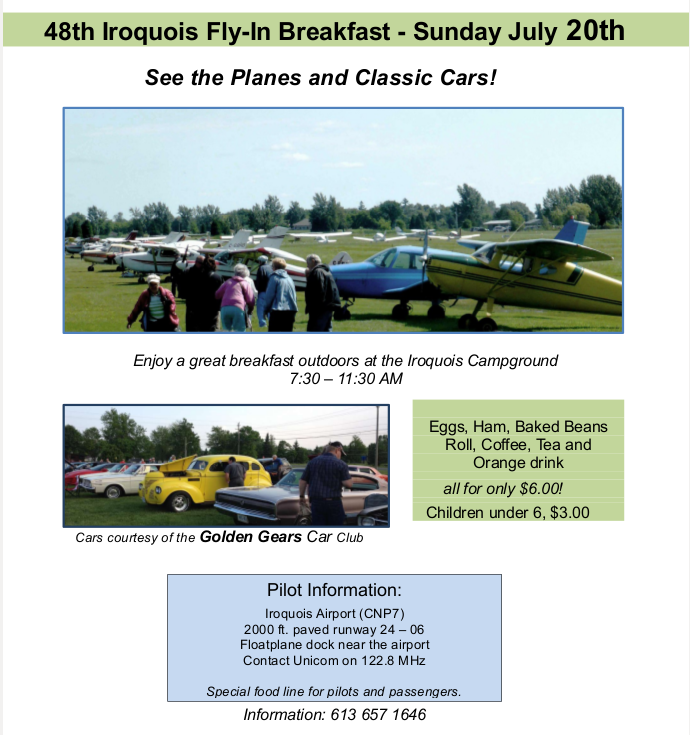COPA Flight 8 Ottawa Iroquois FlyIn Breakfast 20 July 2014