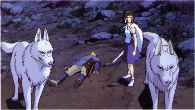 San and wolves Princess Mononoke 1997 animatedfilmreviews.filminspector.com