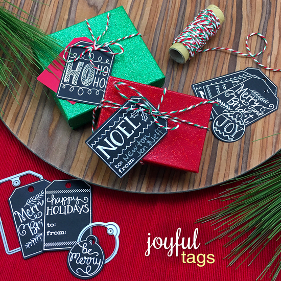 Chalkboard Tags by Jennifer Jackson | Joyful Tags stamp set & Tags Times Two Die Set by Newton's Nook Designs #newtonsnook