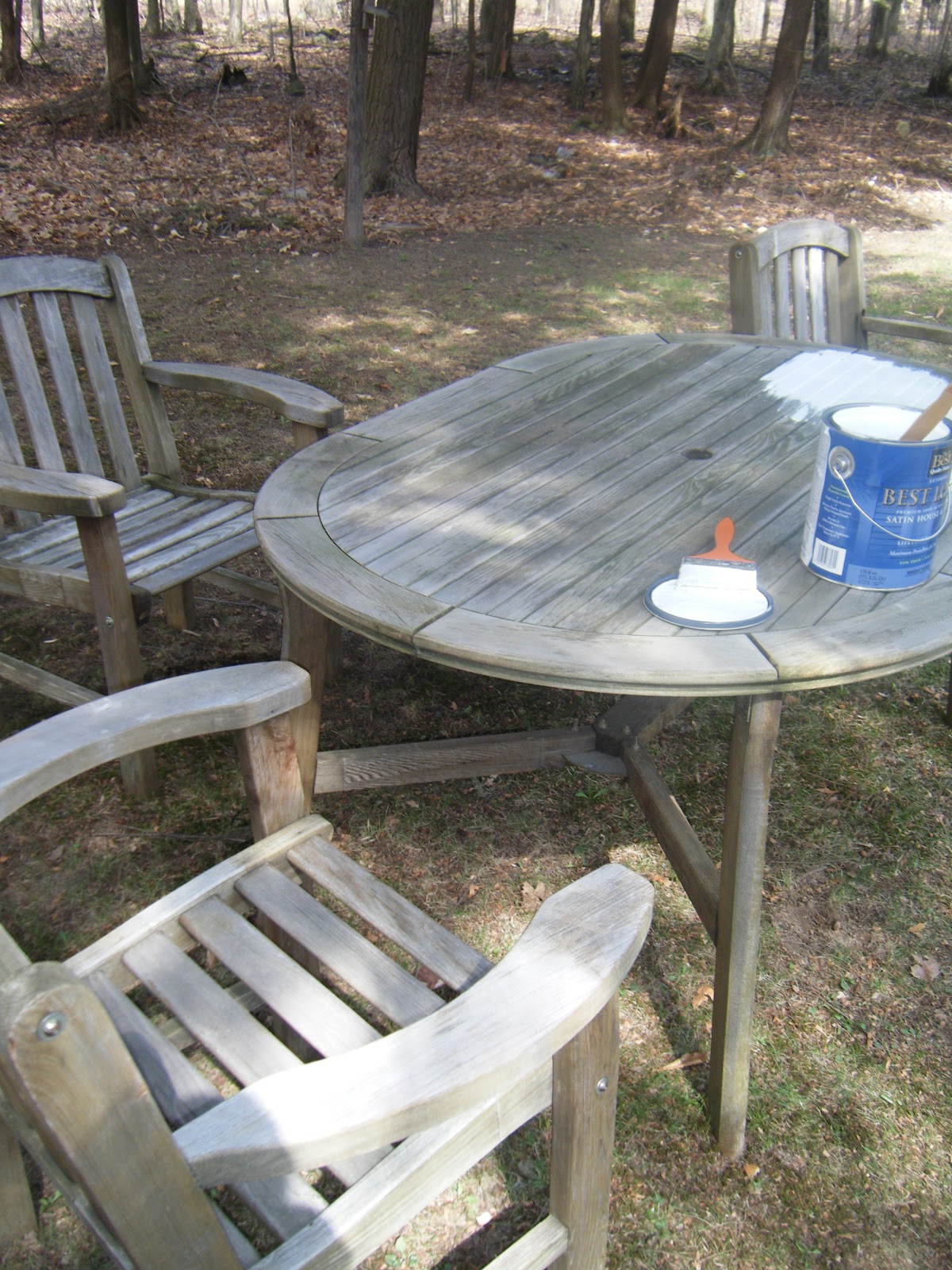 Into.The.Wild.Blue Picnic Table Redo