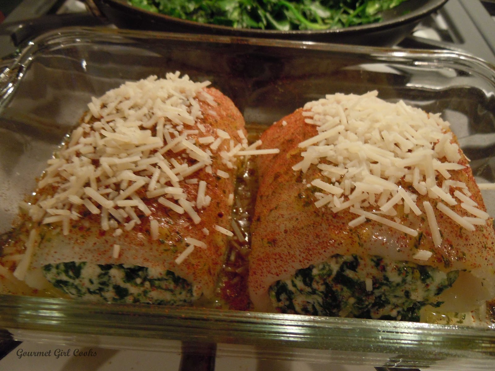 Gourmet Girl Cooks Baked Flounder Stuffed W Spinach Cheese