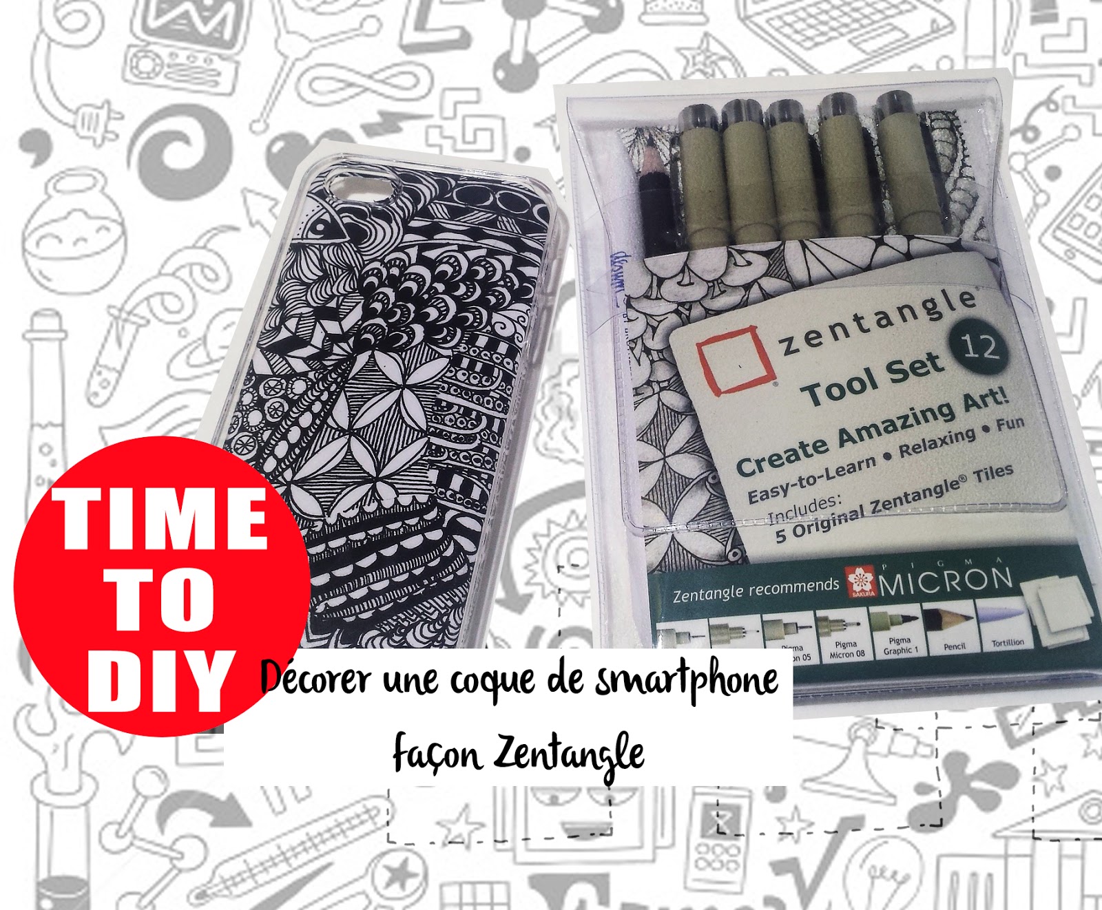 MarieCrashTest: DIY Décorer une coque de portable façon Zentangle