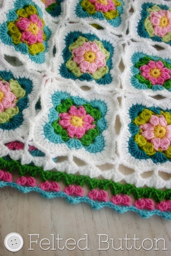 Cottage Garden Blanket crochet pattern by Susan Carlson of Felted Button (Colorful Crochet Patterns)