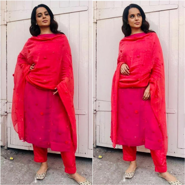 Kangana Ranaut in a Red suit by Pero