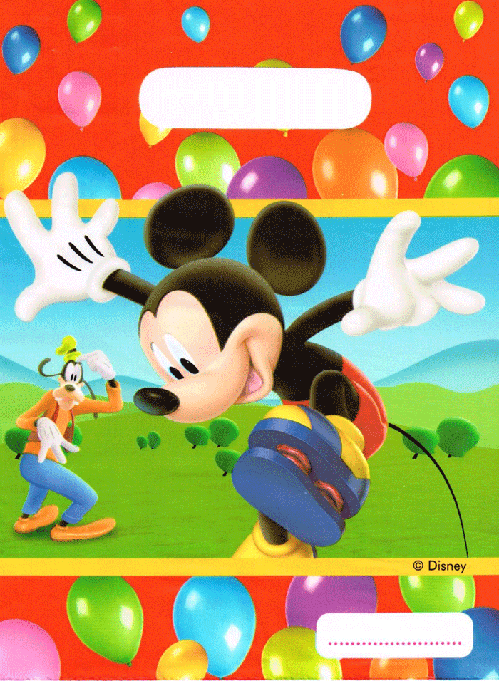Mickey mouse en tarjeta de cumpleaños 