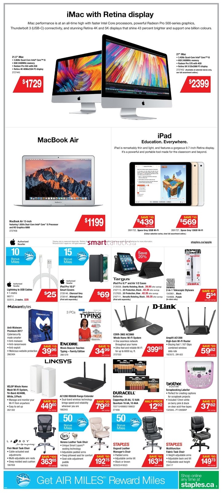 staples flyer weekly back to school low prices valid september 20 staples barrie flyer