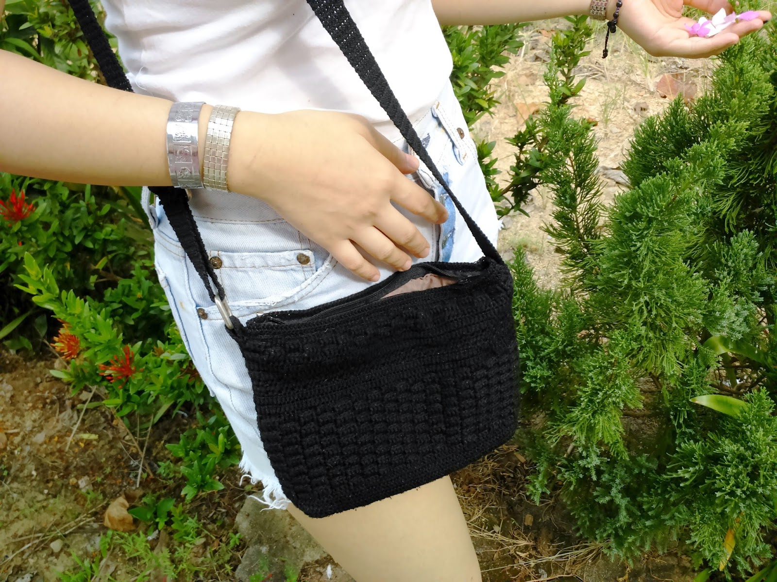 Basketweave Crochet Sling Bag The Happy Unraveler