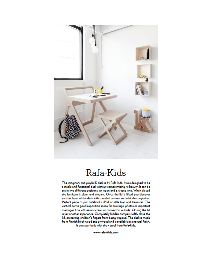 Rafa-kids K desk in Australian Magazine papier mache