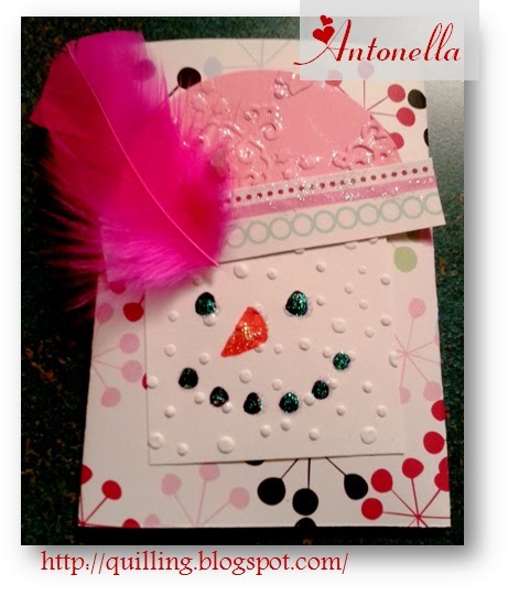 Snow Girl Gift Card Holder Tutorial from Antonella at www.quilling.blogspot.com
