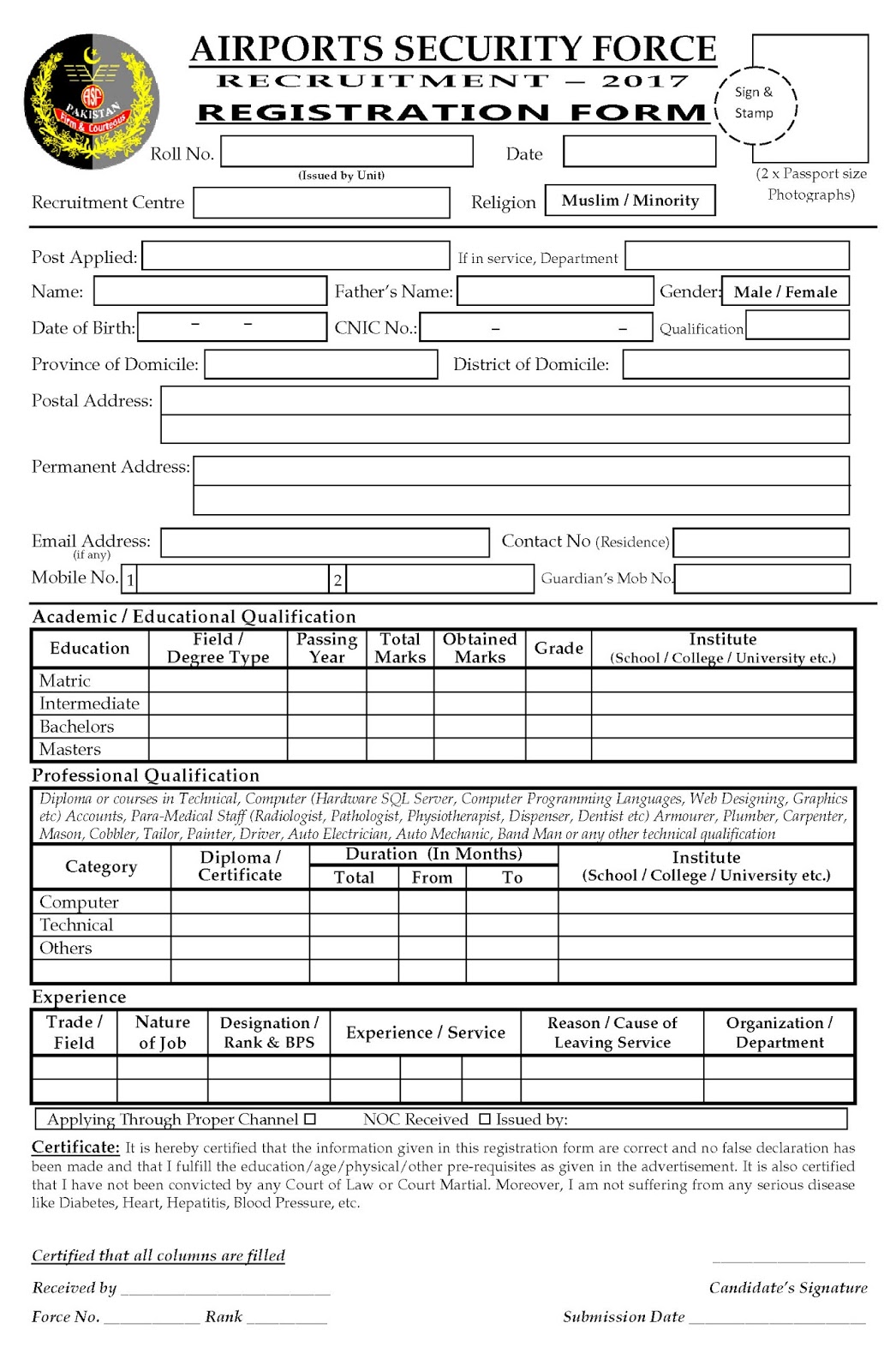 1200 asf jobs 2017 download application form airport security