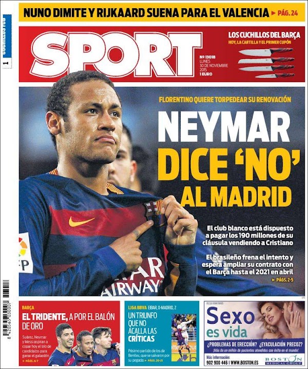 FC Barcelona, Sport: "Neymar dice `No´ al Real Madrid"