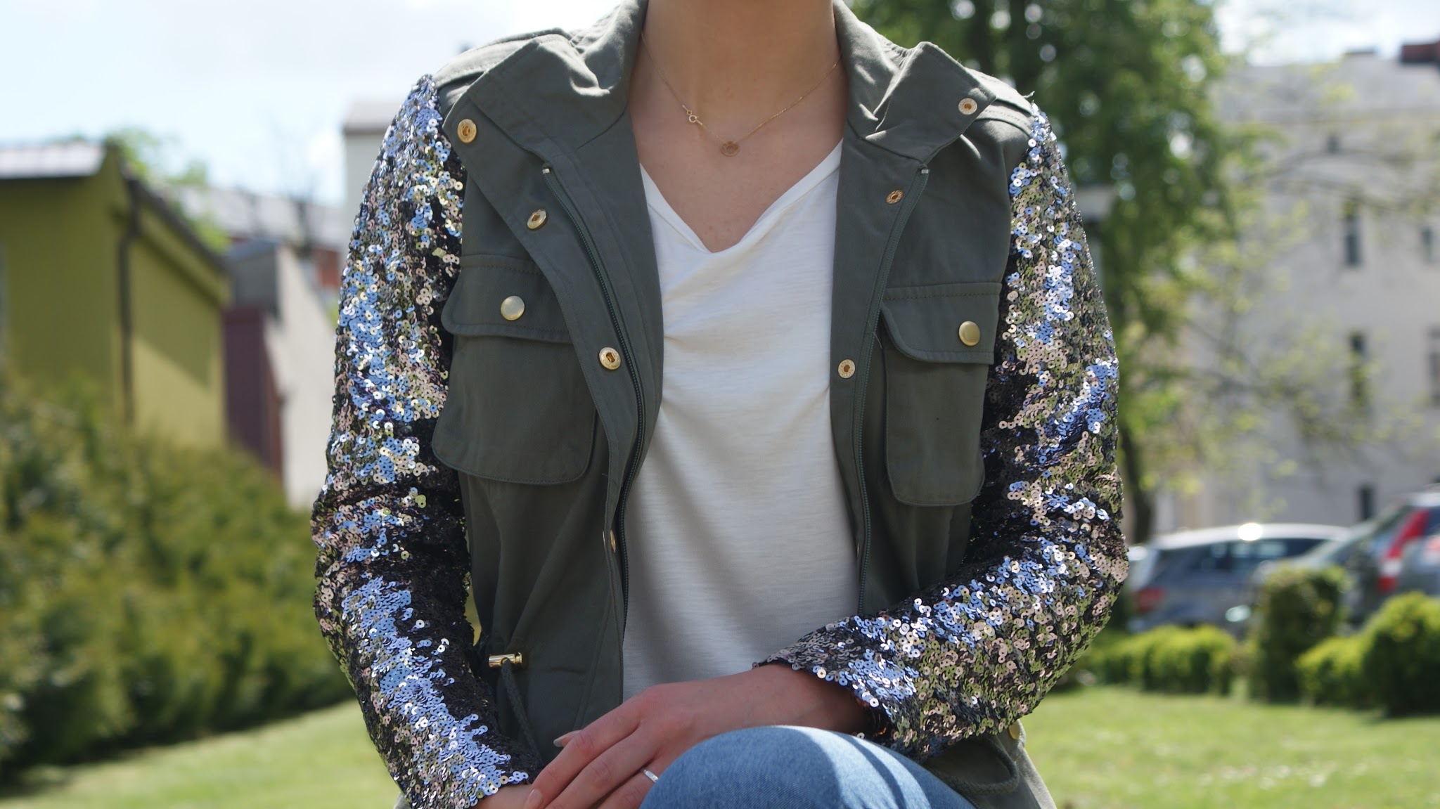 Sequins and jeans