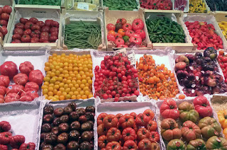 Tomatoes in a market in Barcelona. Tomatoes in a market in Barcelona