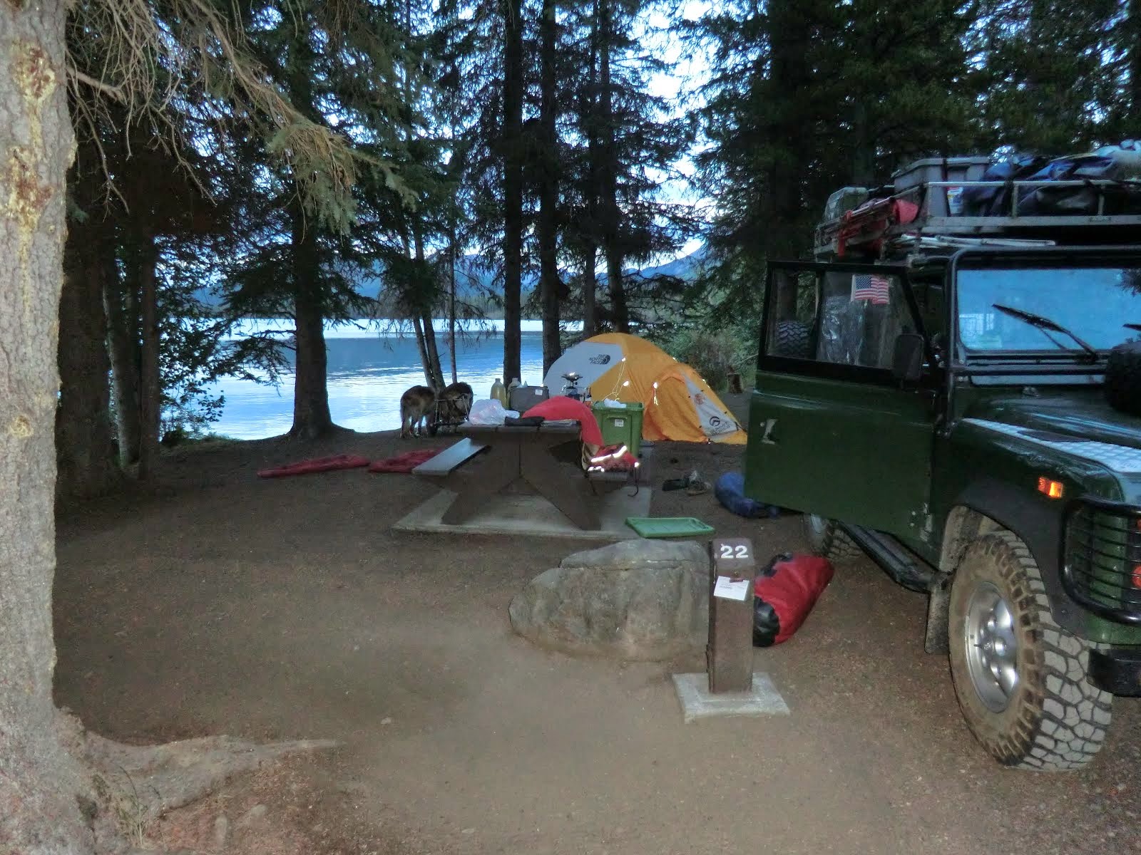 Typical Camp Scene (here, at Kinaskin PP Camp, BC, 2013)