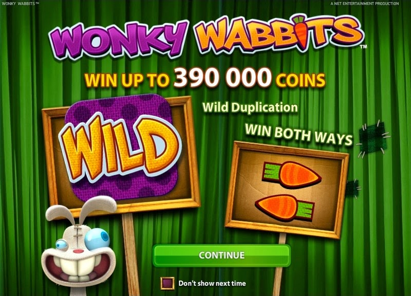 Wonky Wabbits Video Slot Screen