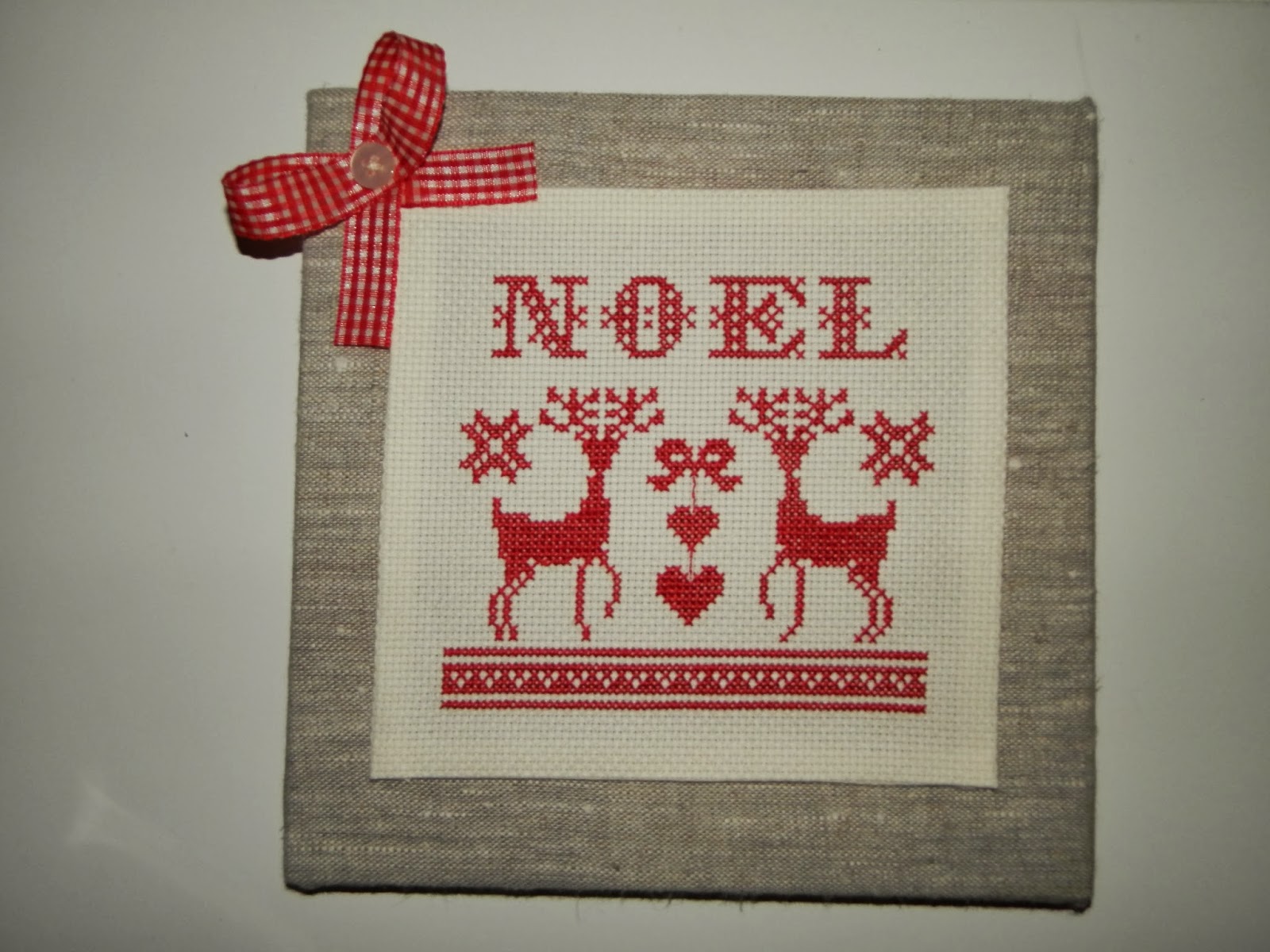 Coton et création : du fil, des aiguilles et des idées : Recyclage tableau points de croix Noël