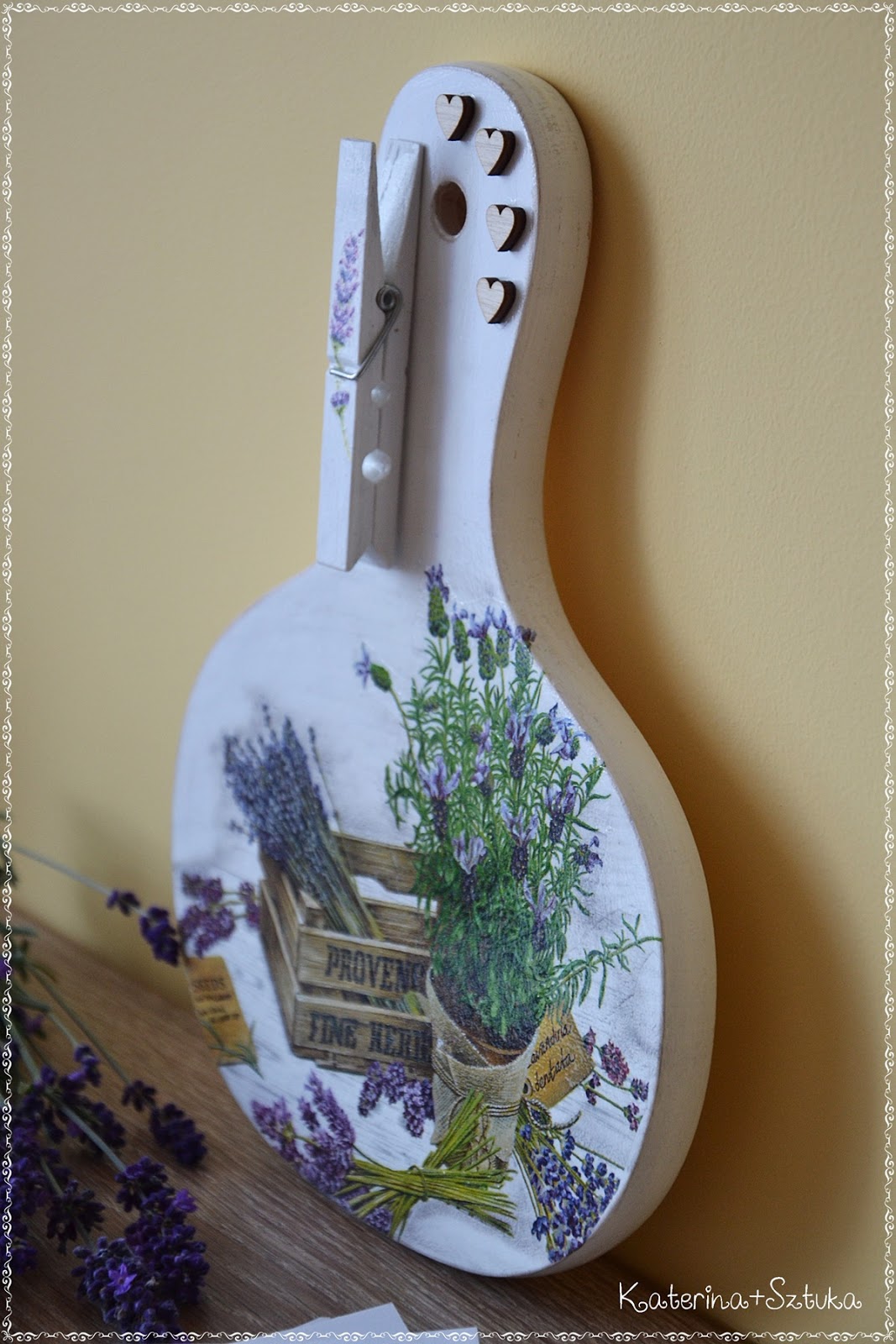 Katerina&Sztuka by PasjonataArt DESKA KUCHENNA (WIESZAK) NA ZAPISKI (decoupage)