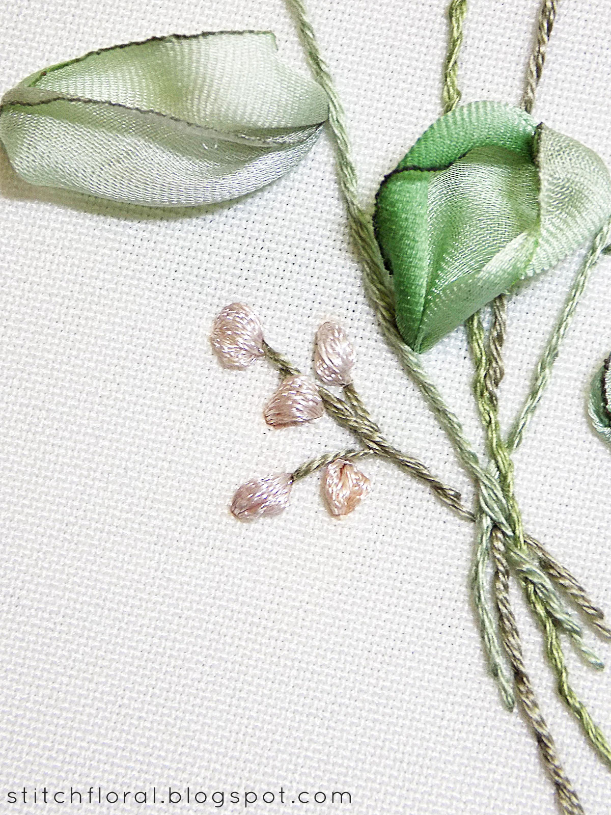 Ribbon embroidery tulip tutorial Stitch Floral