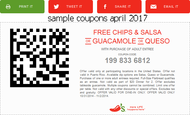 Chilis coupons printable 2019