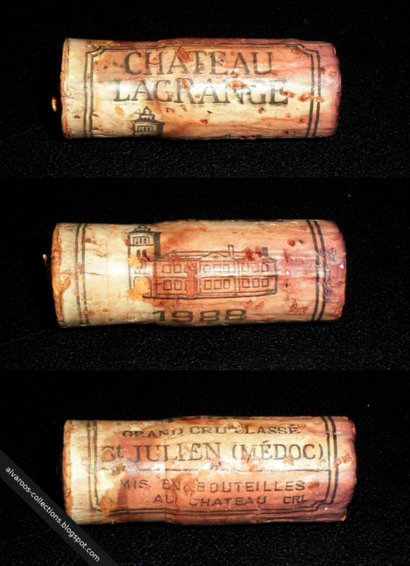 Destroyed wine cork: Chateau Lacrange (Saint Julien) 1988 Destroyed wine cork: Chateau Lacrange (Saint Julien) 1988