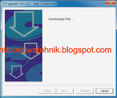 Tampilan setelah di klik Upgrade Receiver Mpeg2