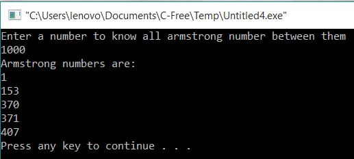 All C Programs: Program 25:To know all the armstrong numbers between 1 ...