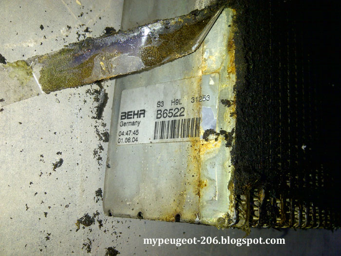 Peugeot 206 Evaporator AC bau, kotor dan bocor