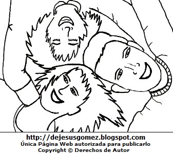 Jóvenes por el Día de la Juventud Dibujo de jóvenes abrazados y felices por el Día de la Juventud o Día Internacional de la Juventud, para colorear, pintar e imprimir. Dibujo de la juventud hecho por Jesus Gómez