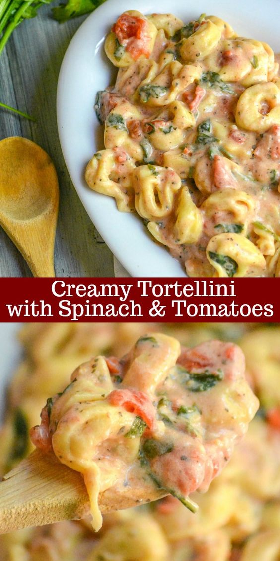 CREAMY TORTELLINI WITH SPINACH & TOMATOES #creamy #tortellini #spinach #tomatoes #vegetarian #vegetarianrecipes #veggies #veganrecipes CREAMY TORTELLINI WITH SPINACH & TOMATOES #creamy #tortellini #spinach #tomatoes #vegetarian #vegetarianrecipes #veggies #veganrecipes