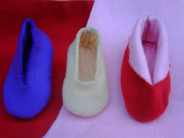 FLANEL CRAFT: SEPATU BAYI DARI FLANEL FLANEL CRAFT: SEPATU BAYI DARI FLANEL