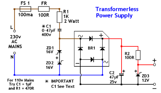 Rangkaian Adaptor Sederhana 12 Volt Hiperelektro